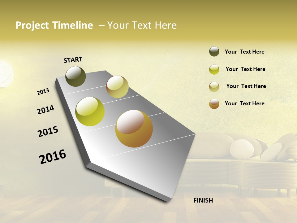 A Room With A Couch And A Lamp On The Wall PowerPoint Template