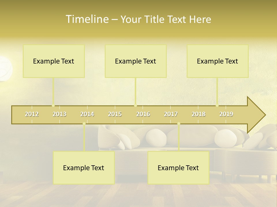 A Room With A Couch And A Lamp On The Wall PowerPoint Template