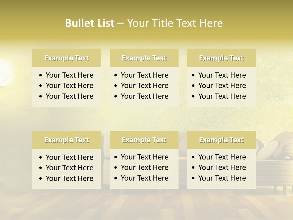 A Room With A Couch And A Lamp On The Wall PowerPoint Template