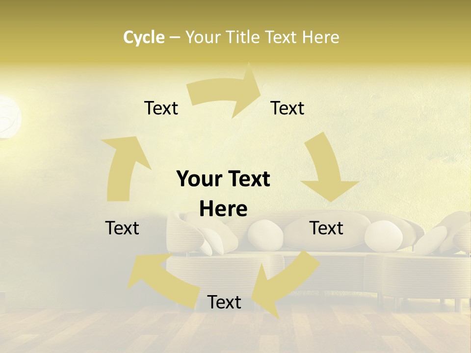 A Room With A Couch And A Lamp On The Wall PowerPoint Template