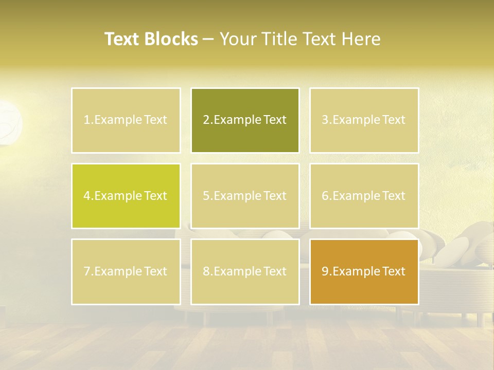 A Room With A Couch And A Lamp On The Wall PowerPoint Template