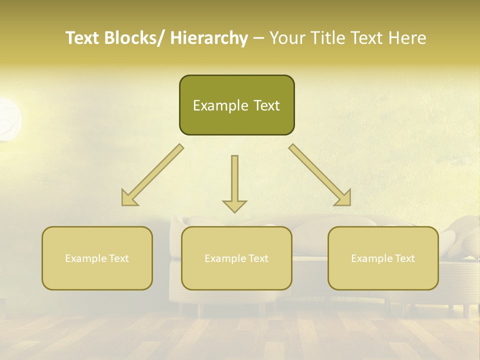 A Room With A Couch And A Lamp On The Wall PowerPoint Template