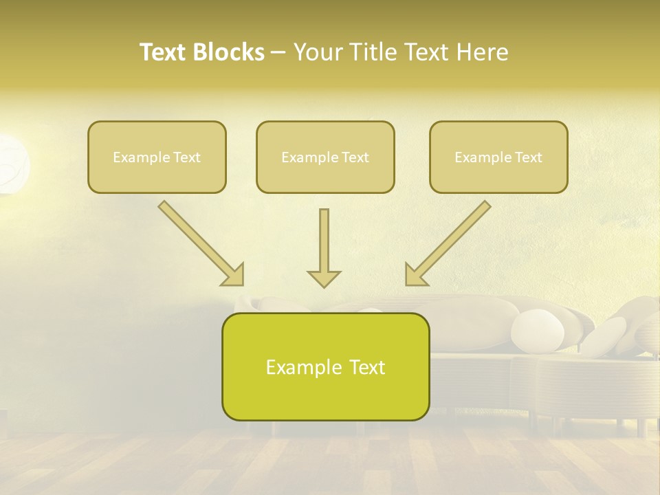 A Room With A Couch And A Lamp On The Wall PowerPoint Template