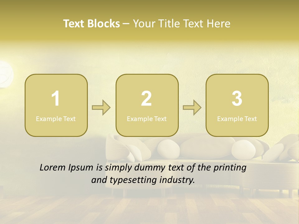 A Room With A Couch And A Lamp On The Wall PowerPoint Template