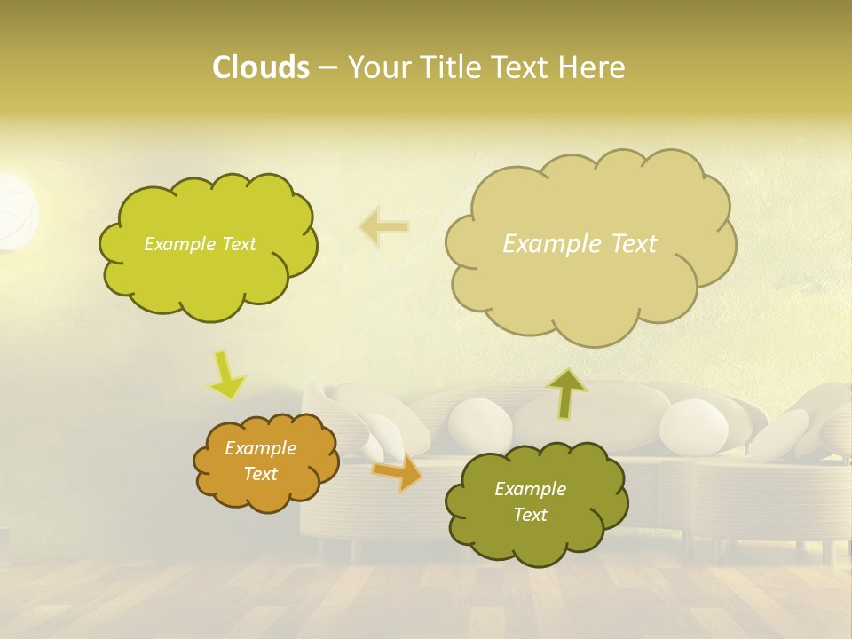 A Room With A Couch And A Lamp On The Wall PowerPoint Template