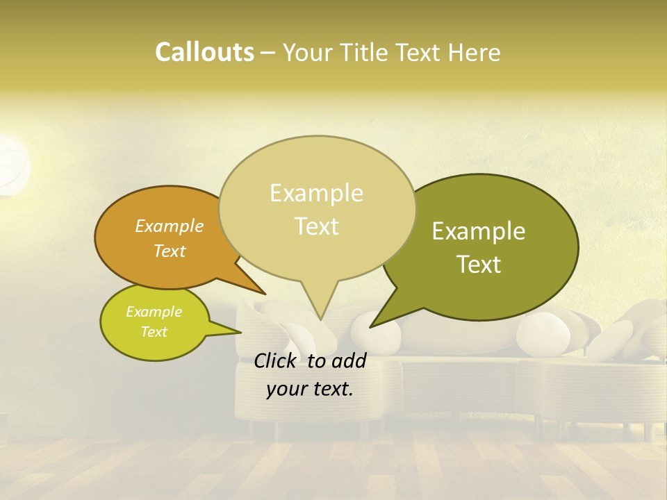 A Room With A Couch And A Lamp On The Wall PowerPoint Template