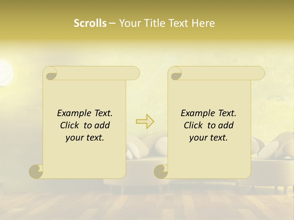 A Room With A Couch And A Lamp On The Wall PowerPoint Template