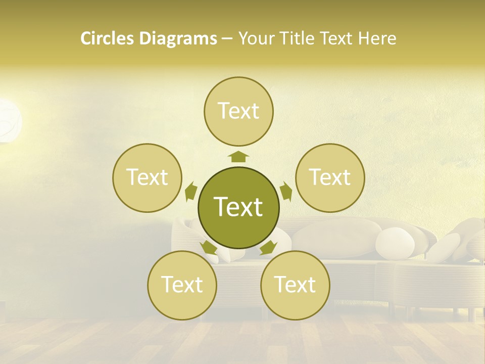 A Room With A Couch And A Lamp On The Wall PowerPoint Template