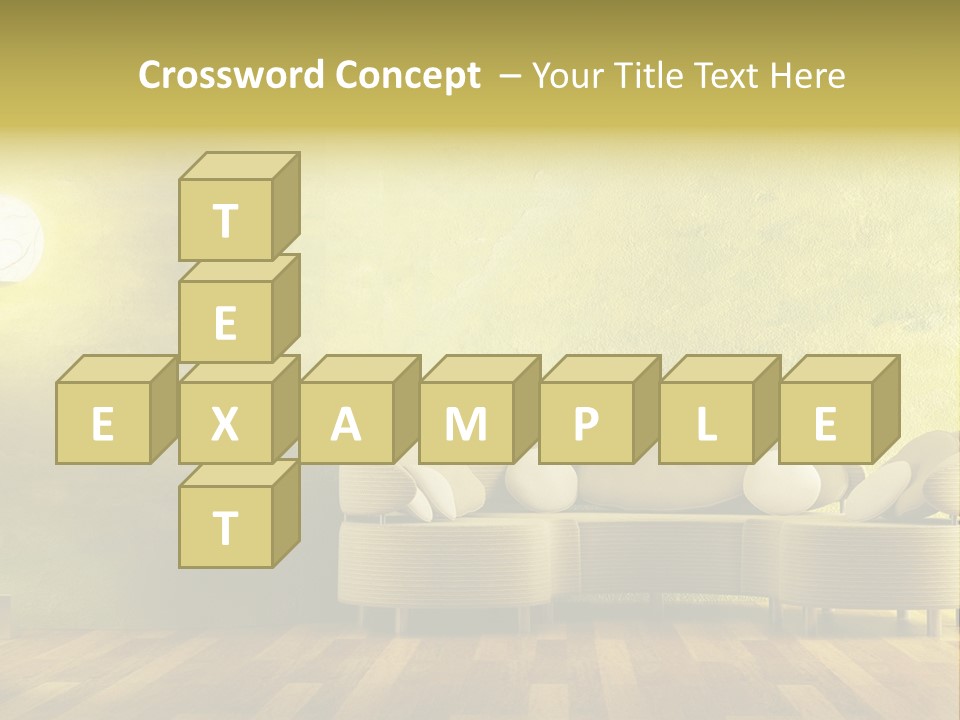 A Room With A Couch And A Lamp On The Wall PowerPoint Template