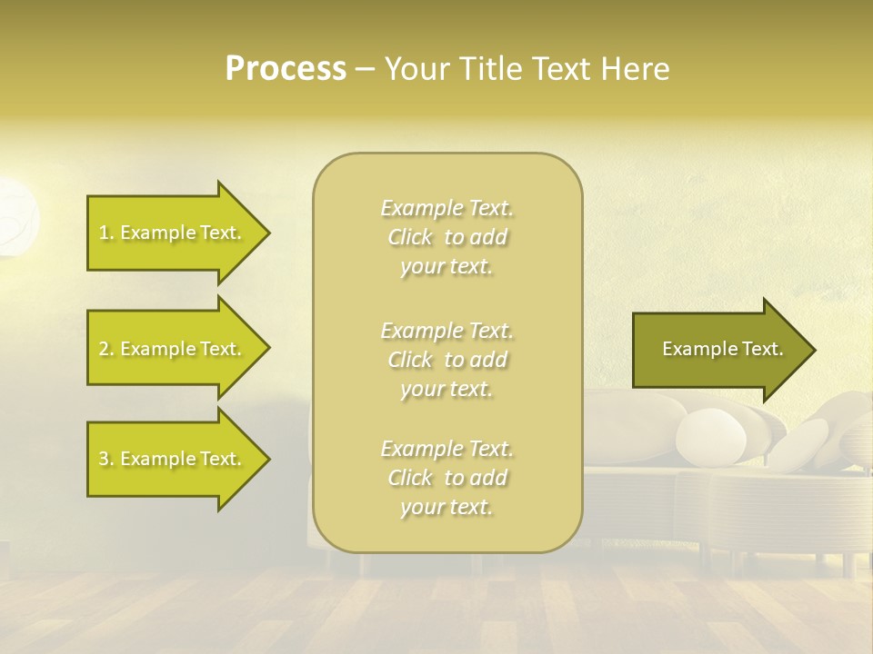 A Room With A Couch And A Lamp On The Wall PowerPoint Template
