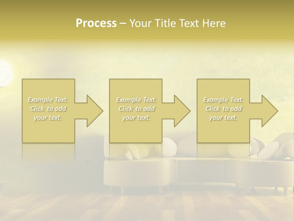 A Room With A Couch And A Lamp On The Wall PowerPoint Template