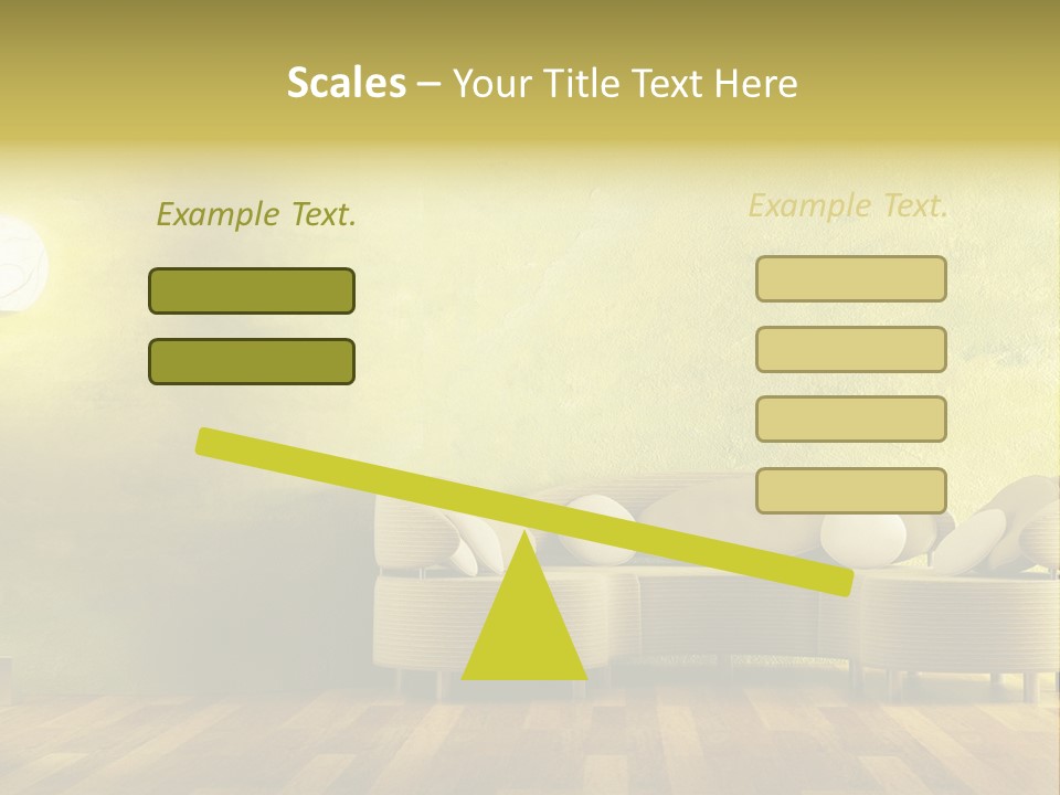 A Room With A Couch And A Lamp On The Wall PowerPoint Template