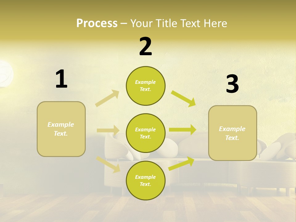 A Room With A Couch And A Lamp On The Wall PowerPoint Template