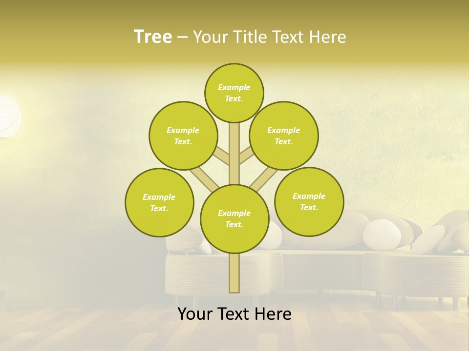 A Room With A Couch And A Lamp On The Wall PowerPoint Template