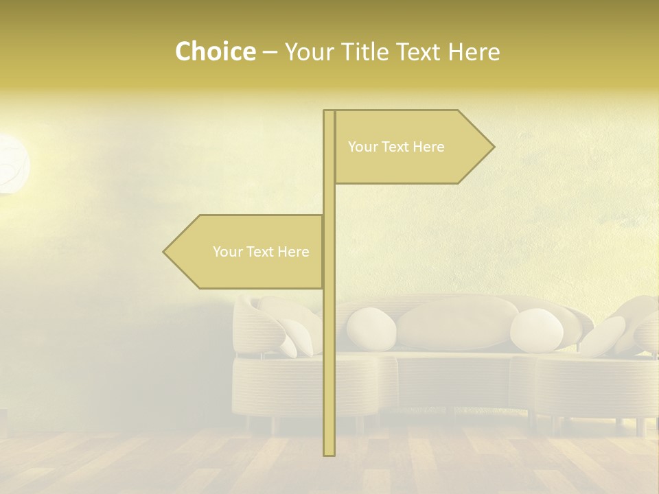 A Room With A Couch And A Lamp On The Wall PowerPoint Template