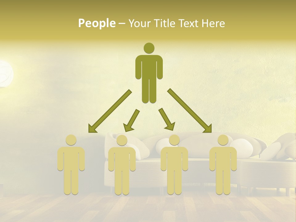 A Room With A Couch And A Lamp On The Wall PowerPoint Template