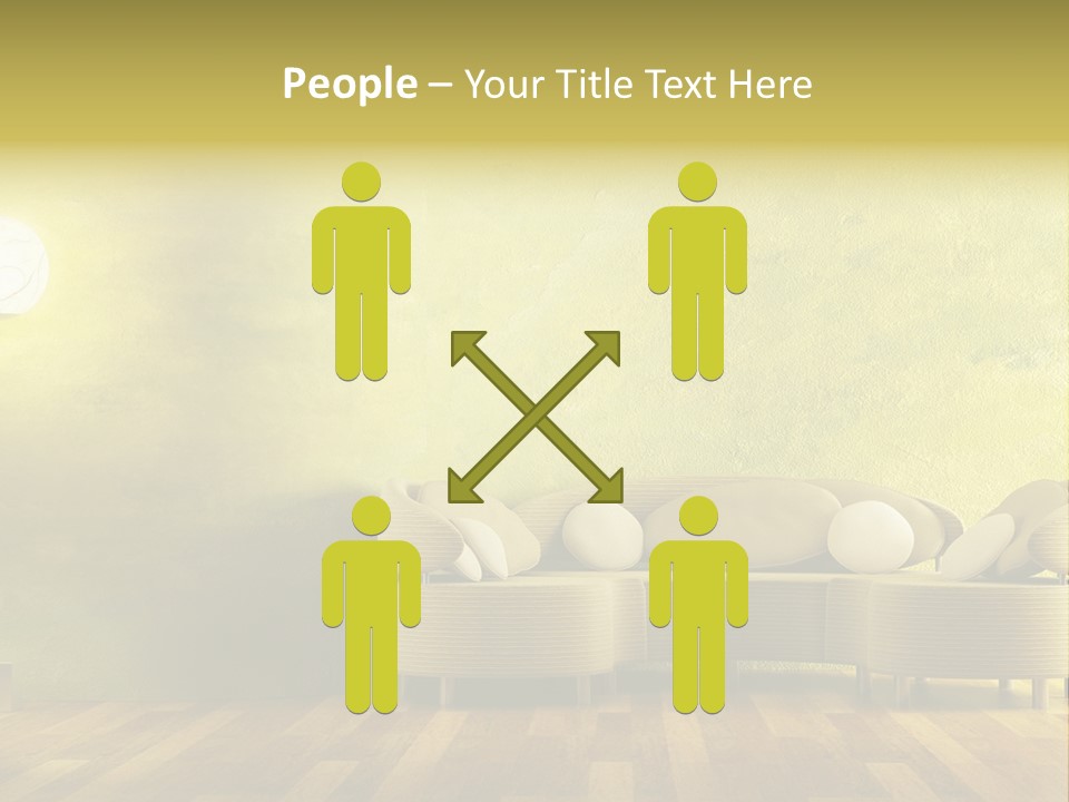 A Room With A Couch And A Lamp On The Wall PowerPoint Template