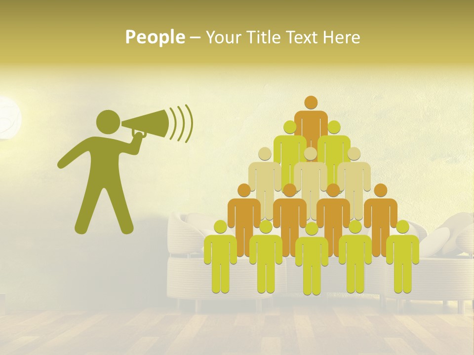 A Room With A Couch And A Lamp On The Wall PowerPoint Template