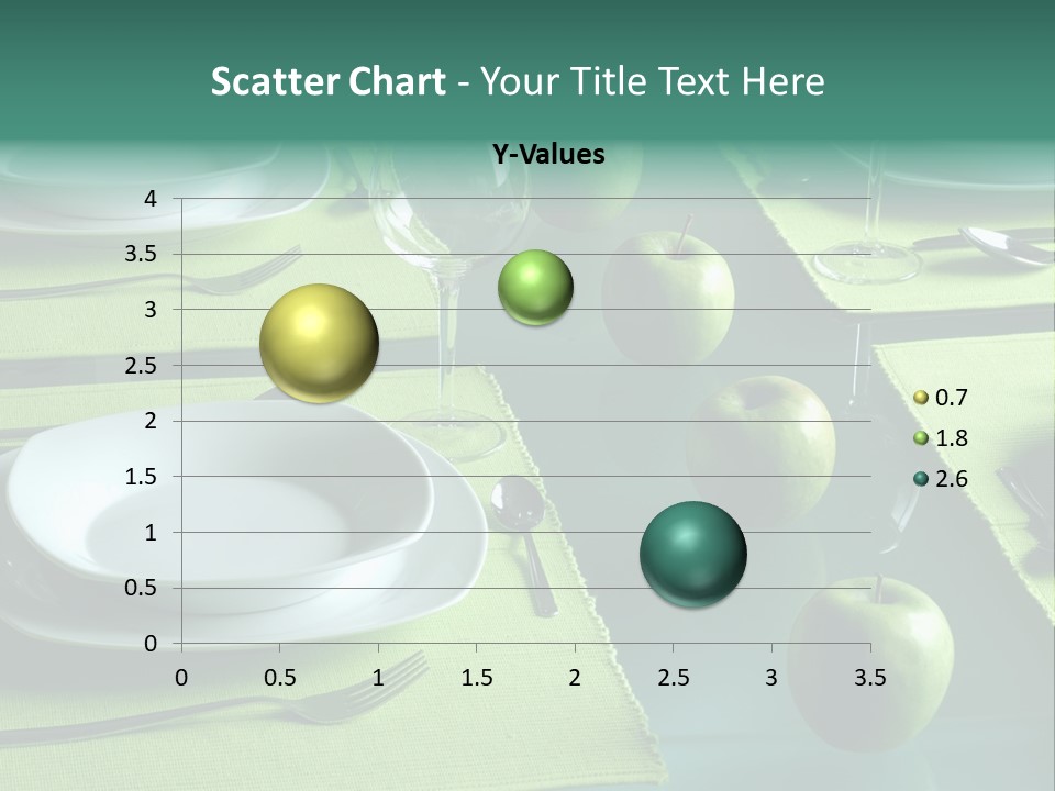 A Table Set With Place Settings And Green Apples PowerPoint Template