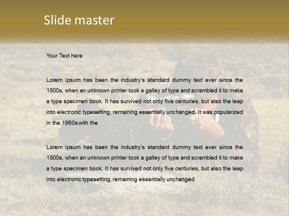 A Man With A Rifle In A Field PowerPoint Template