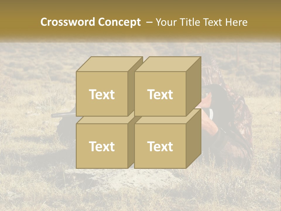 A Man With A Rifle In A Field PowerPoint Template