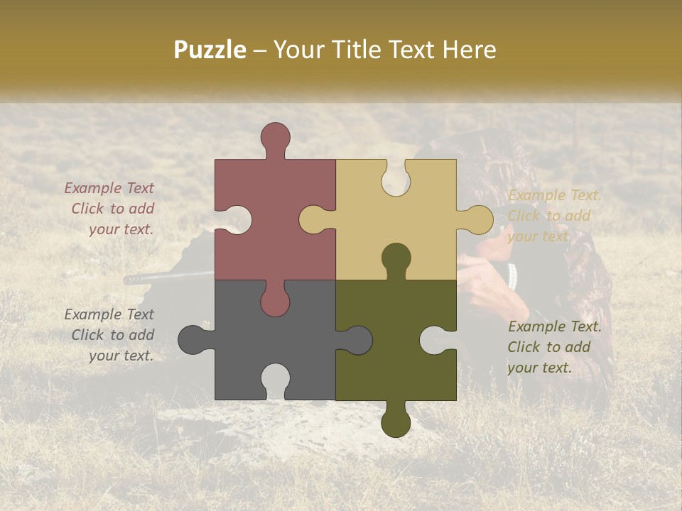 A Man With A Rifle In A Field PowerPoint Template