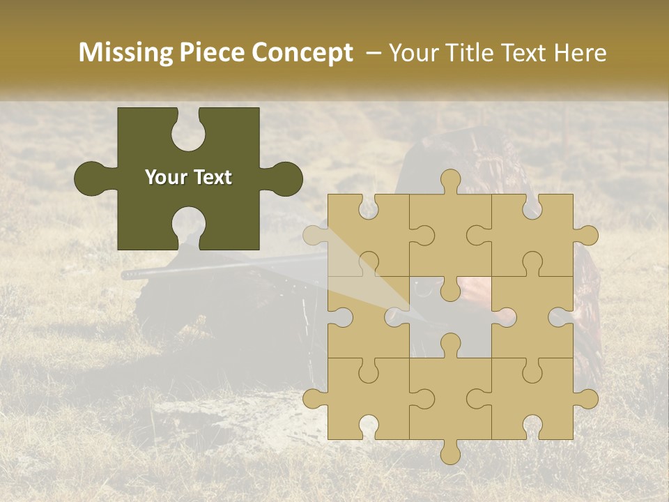 A Man With A Rifle In A Field PowerPoint Template