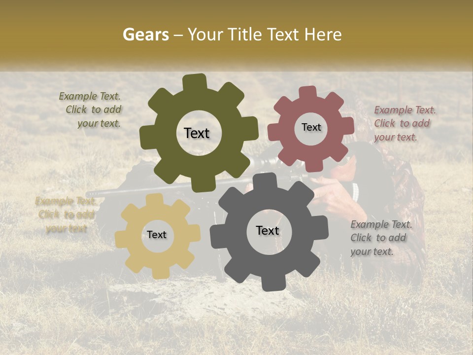 A Man With A Rifle In A Field PowerPoint Template