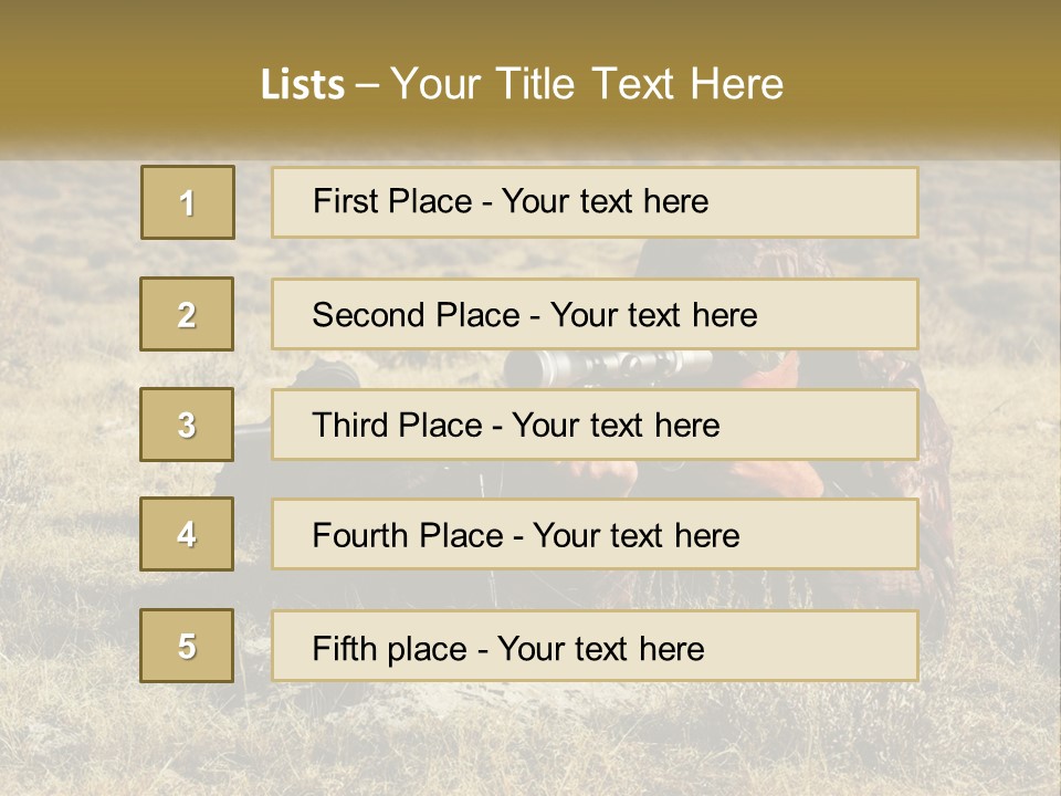A Man With A Rifle In A Field PowerPoint Template