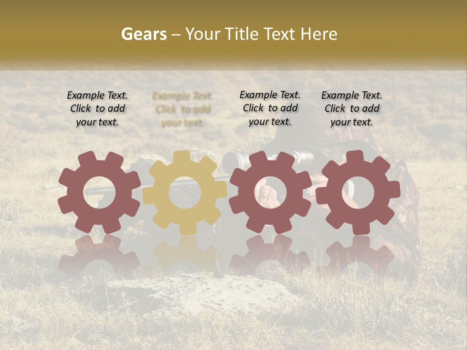 A Man With A Rifle In A Field PowerPoint Template