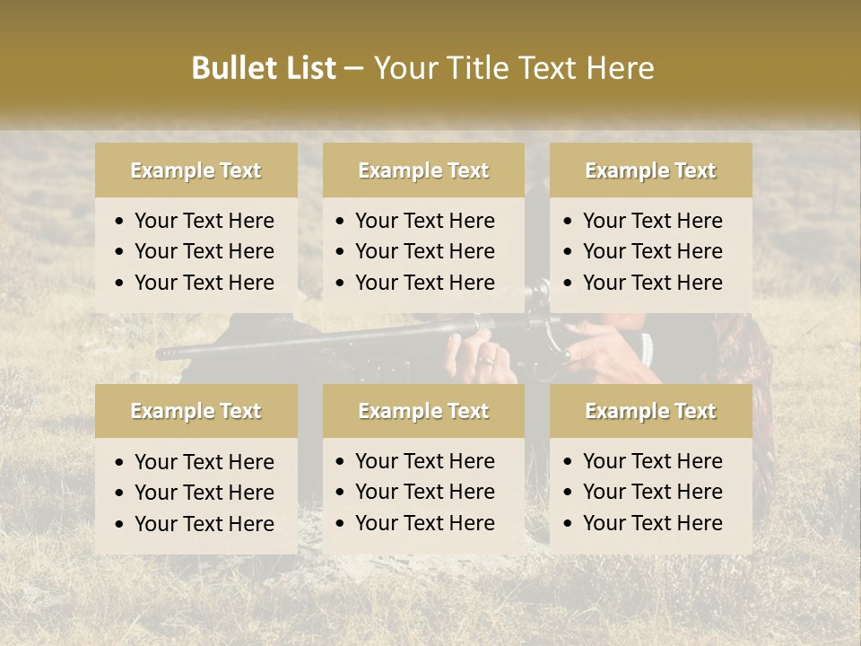 A Man With A Rifle In A Field PowerPoint Template
