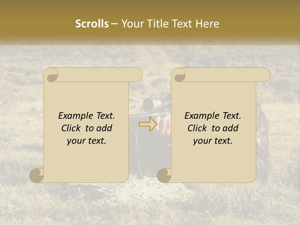 A Man With A Rifle In A Field PowerPoint Template