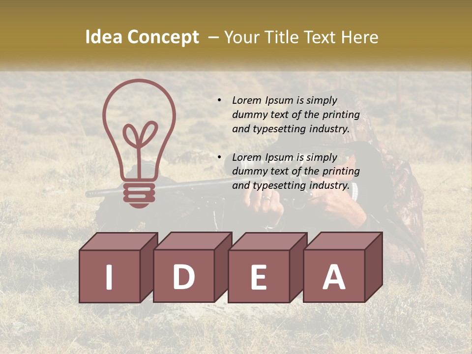 A Man With A Rifle In A Field PowerPoint Template