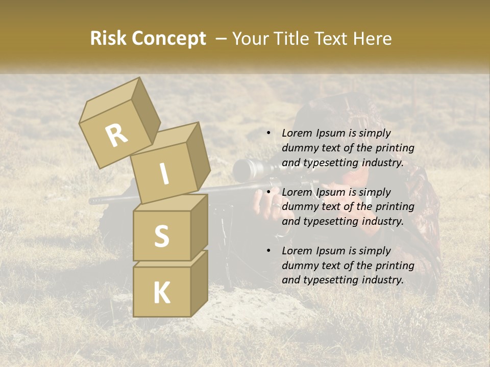 A Man With A Rifle In A Field PowerPoint Template