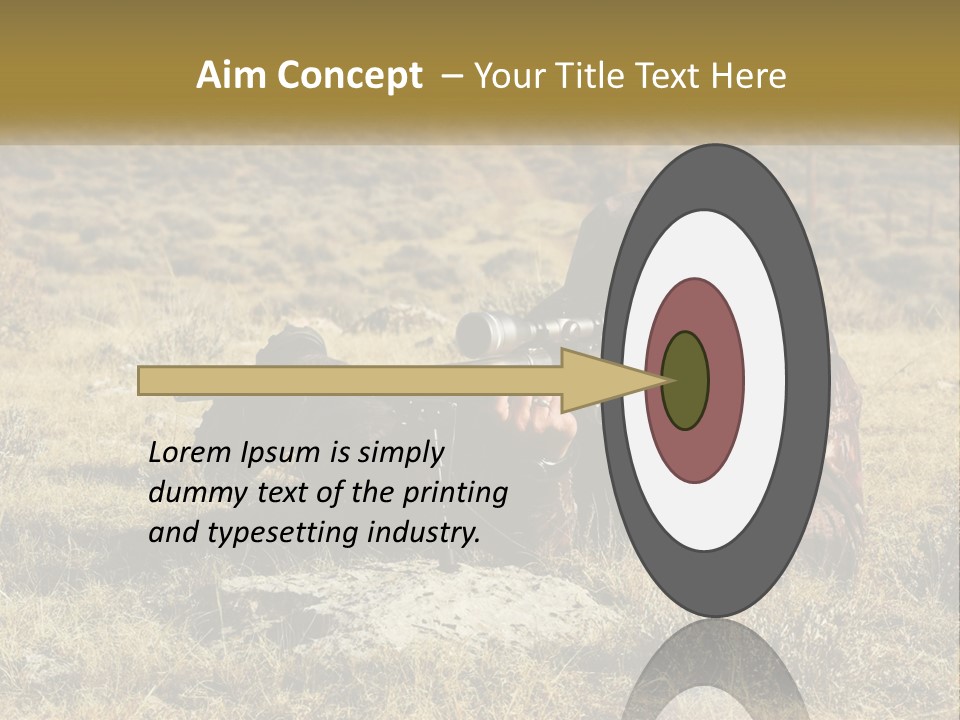 A Man With A Rifle In A Field PowerPoint Template