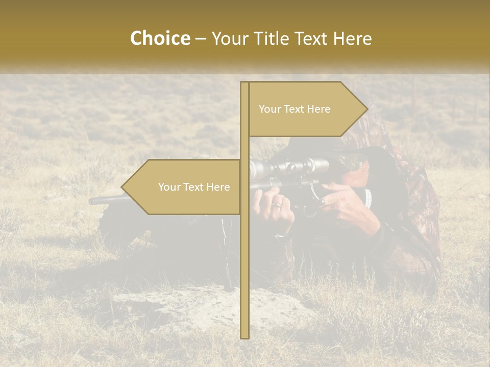 A Man With A Rifle In A Field PowerPoint Template