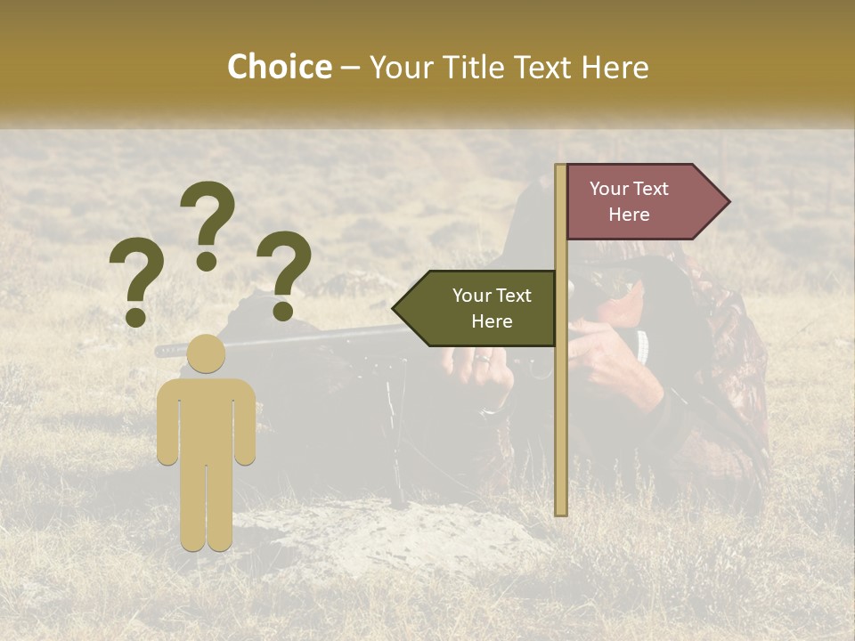 A Man With A Rifle In A Field PowerPoint Template