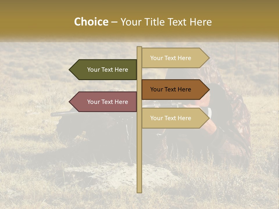 A Man With A Rifle In A Field PowerPoint Template
