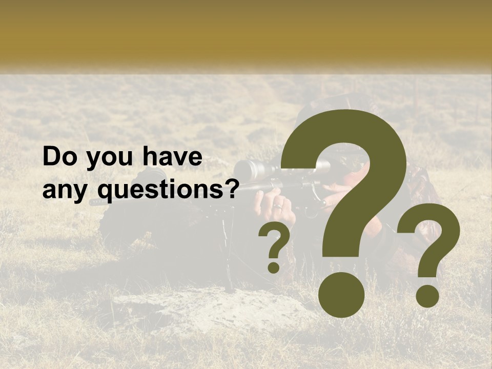 A Man With A Rifle In A Field PowerPoint Template