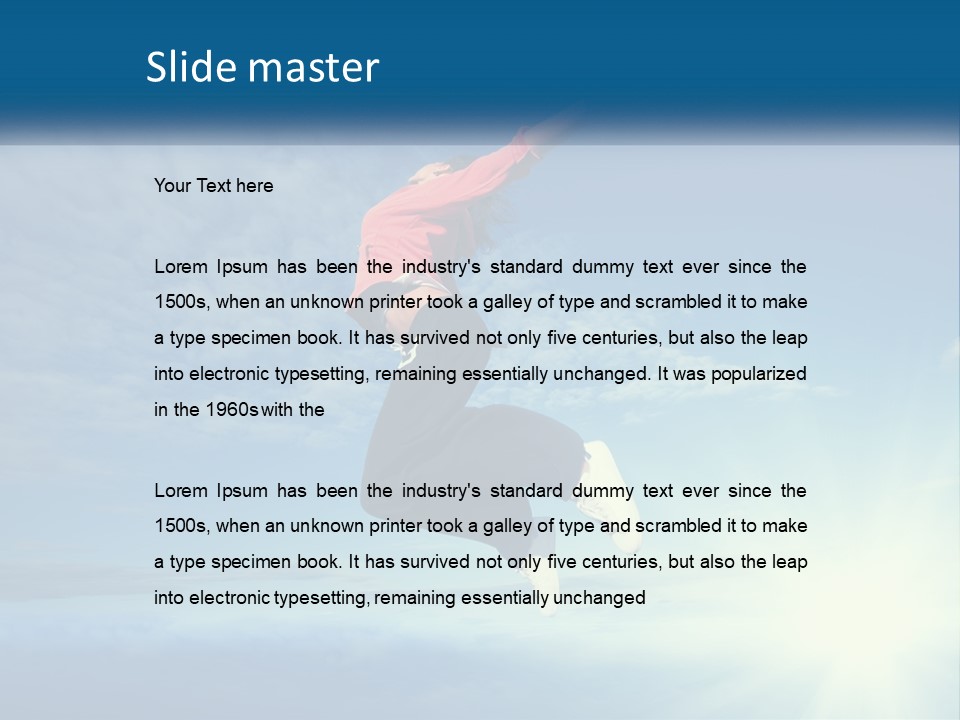 A Person Jumping In The Air With A Sky Background PowerPoint Template