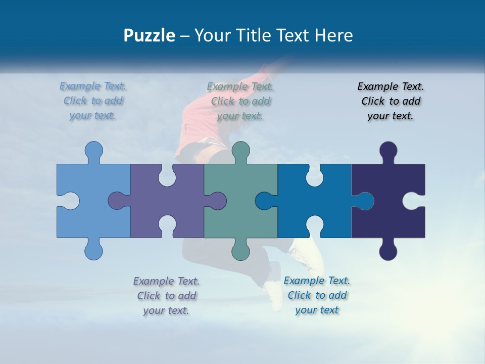 A Person Jumping In The Air With A Sky Background PowerPoint Template