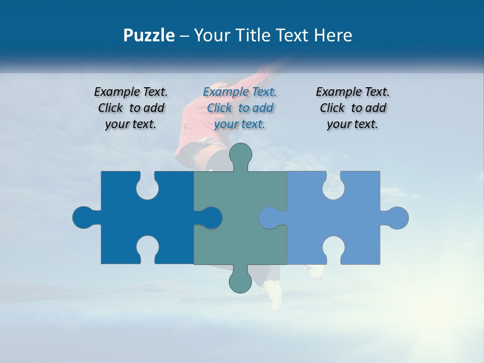 A Person Jumping In The Air With A Sky Background PowerPoint Template