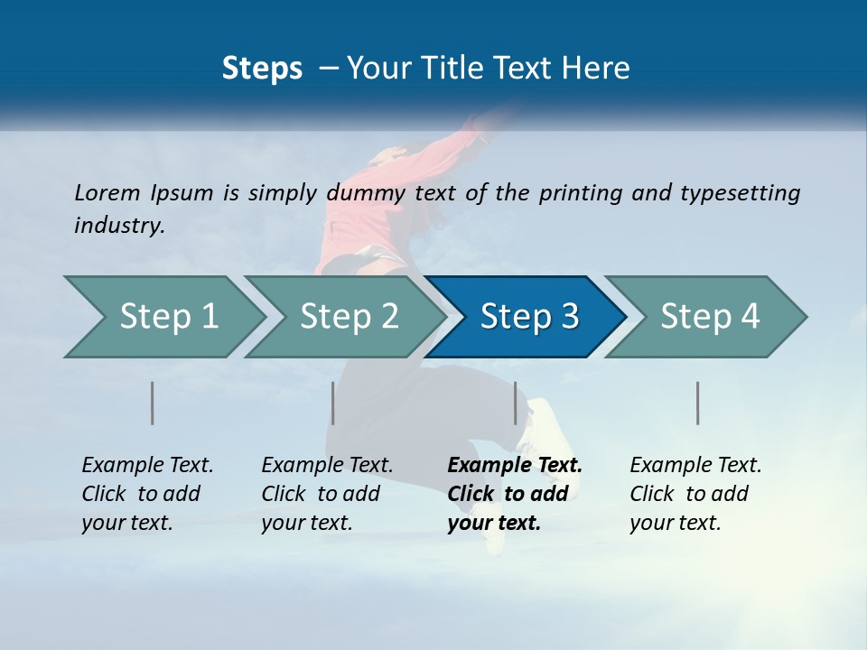 A Person Jumping In The Air With A Sky Background PowerPoint Template