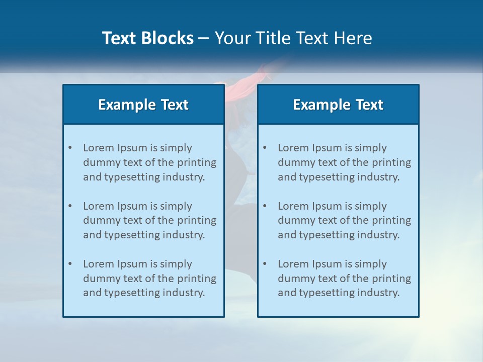 A Person Jumping In The Air With A Sky Background PowerPoint Template
