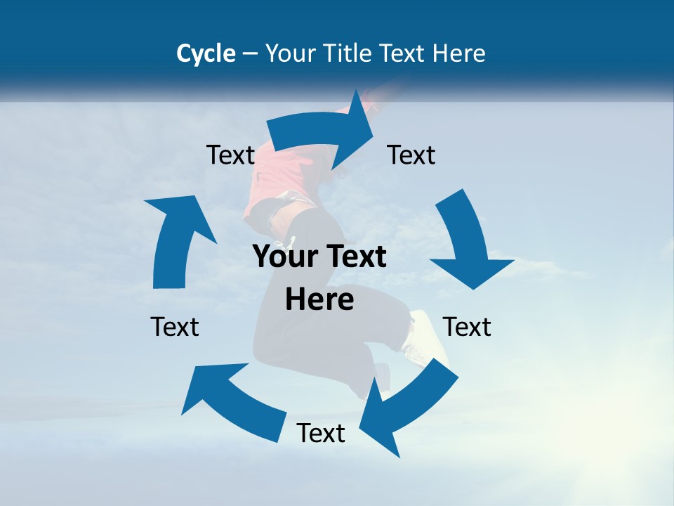 A Person Jumping In The Air With A Sky Background PowerPoint Template