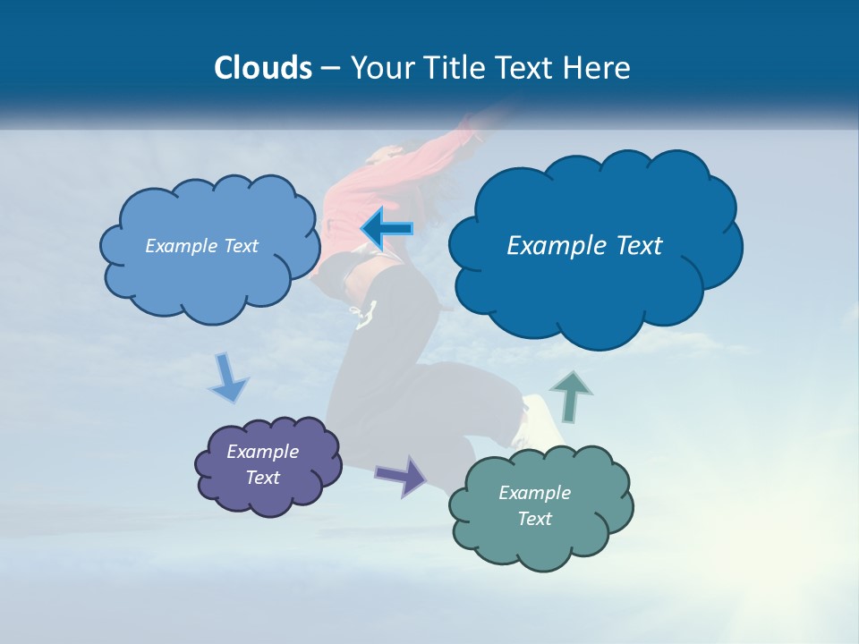 A Person Jumping In The Air With A Sky Background PowerPoint Template