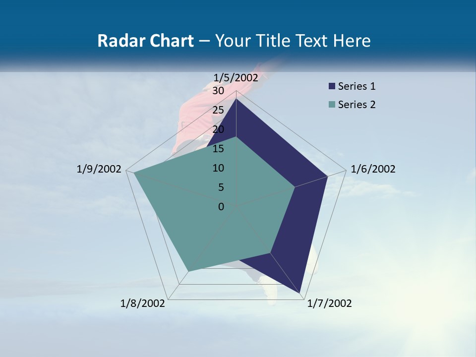 A Person Jumping In The Air With A Sky Background PowerPoint Template