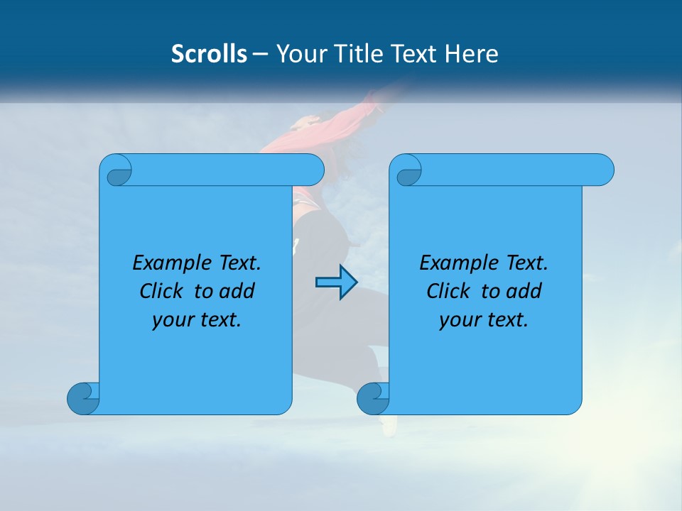 A Person Jumping In The Air With A Sky Background PowerPoint Template