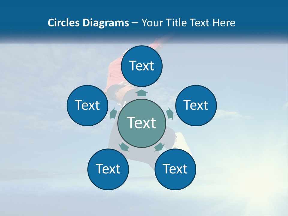 A Person Jumping In The Air With A Sky Background PowerPoint Template