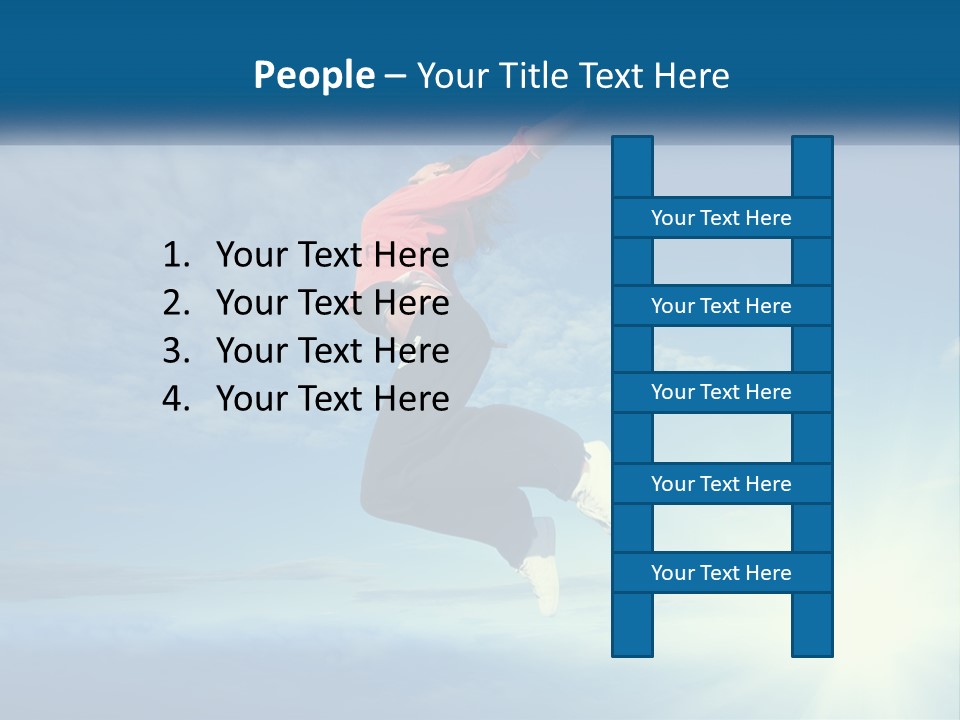 A Person Jumping In The Air With A Sky Background PowerPoint Template